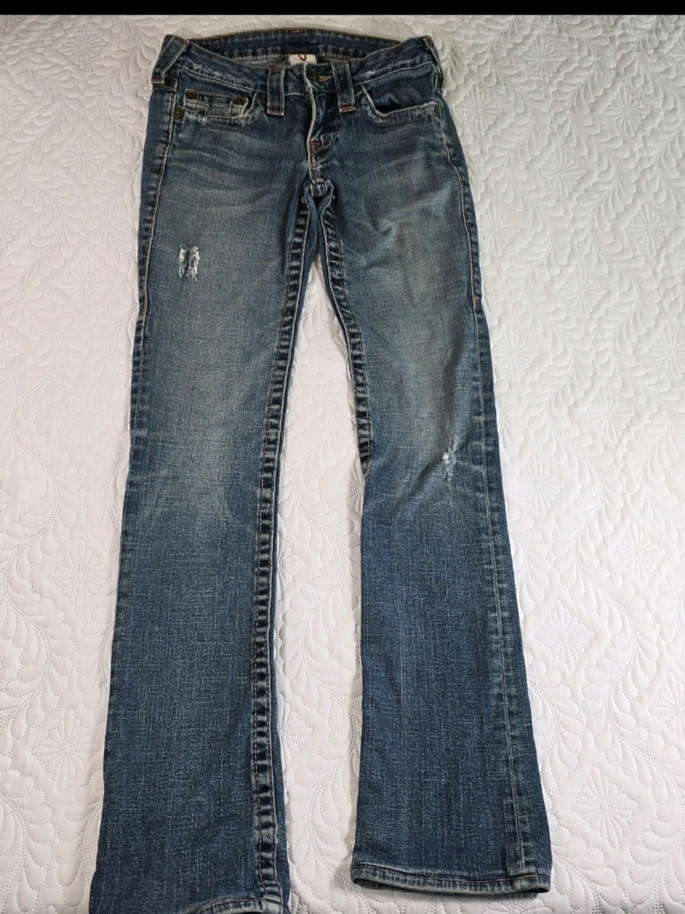 True Religion Joey Flare Jeans Women's Size 25 Blue Low Rise VINTAGE Y2K USA